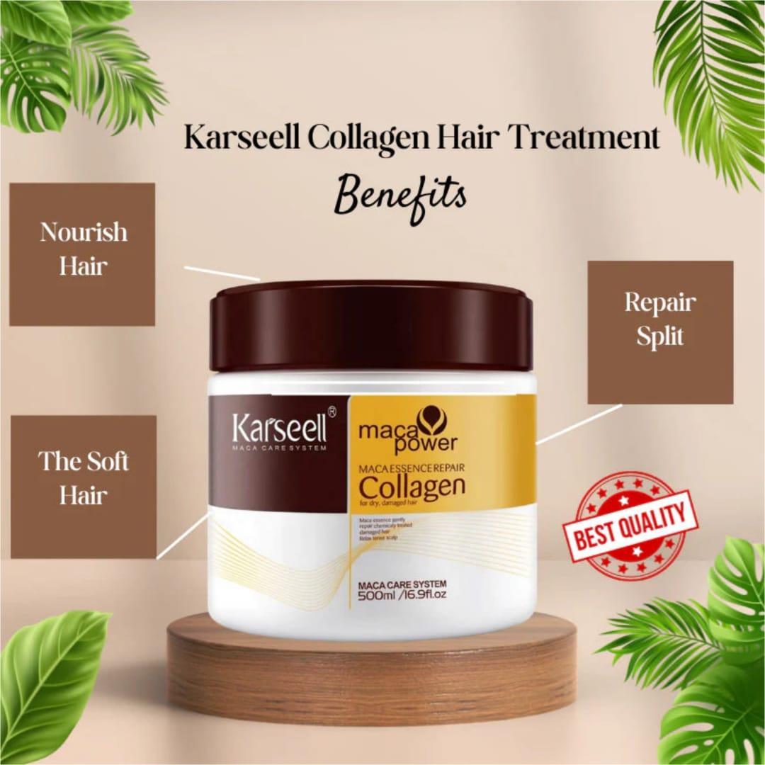 "Karseell Maca Power Collagen Hair Mask – Ultimate Repair & Deep Nourishment for Dry, Damaged Hair (500ml)"