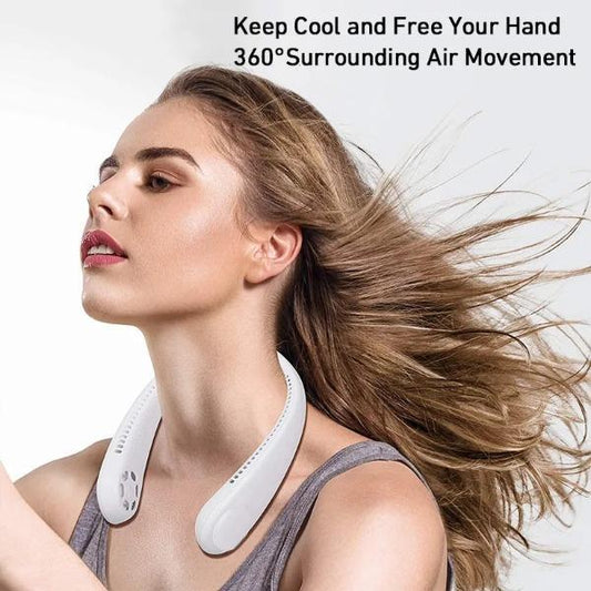 "Neck Fan Wearable Cool Breeze™ – Hands-Free 360° Airflow for Instant Refreshment!"