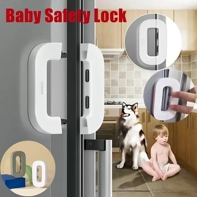 “Child Proof Fridge Door Lock – Easy Install Baby Safety Lock for Refrigerator & Cabinets”