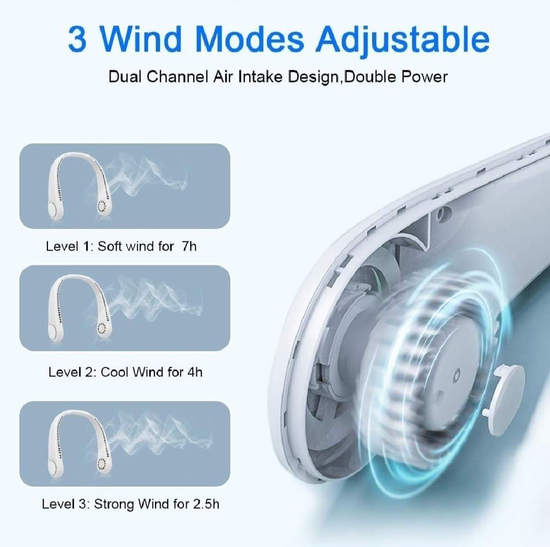 "Neck Fan Wearable Cool Breeze™ – Hands-Free 360° Airflow for Instant Refreshment!"