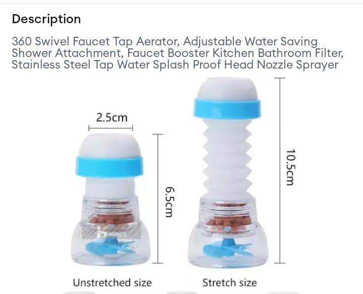 "360° Flexible Faucet Sprayer – Splash-Proof Water Saving Tap Attachment"