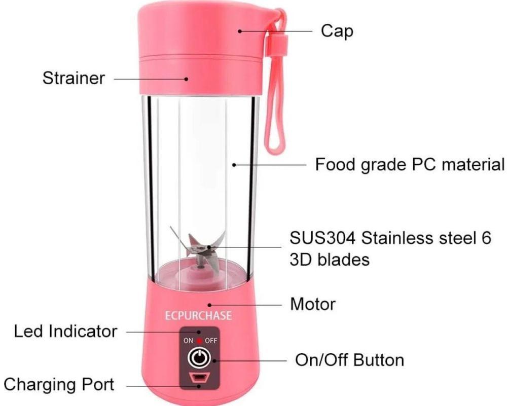 Portable and Rechargeable Electric Juicer * Blend your Favorite Fruits anywhere*
