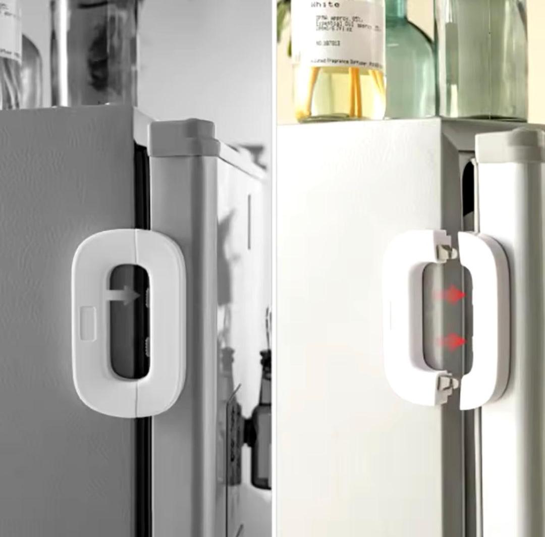 “Child Proof Fridge Door Lock – Easy Install Baby Safety Lock for Refrigerator & Cabinets”