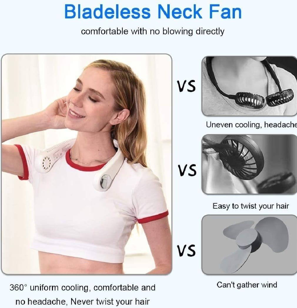 "Neck Fan Wearable Cool Breeze™ – Hands-Free 360° Airflow for Instant Refreshment!"