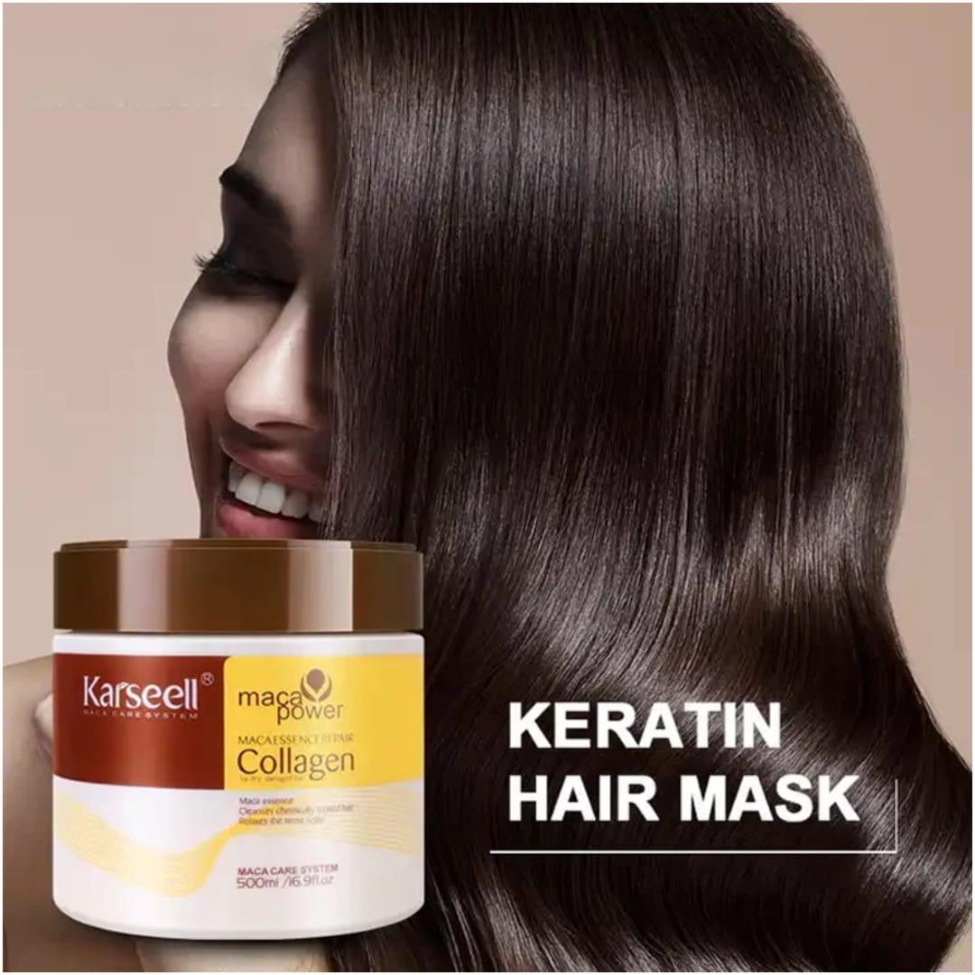"Karseell Maca Power Collagen Hair Mask – Ultimate Repair & Deep Nourishment for Dry, Damaged Hair (500ml)"